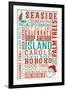 Seaside, California - Christmas Typography-Lantern Press-Framed Art Print