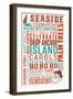 Seaside, California - Christmas Typography-Lantern Press-Framed Art Print