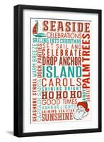 Seaside, California - Christmas Typography-Lantern Press-Framed Art Print