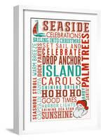 Seaside, California - Christmas Typography-Lantern Press-Framed Art Print