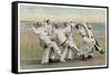 Seaside Concert Party Troupe in Pierrot Costume Singing and Dancing-null-Framed Stretched Canvas