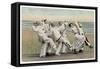 Seaside Concert Party Troupe in Pierrot Costume Singing and Dancing-null-Framed Stretched Canvas