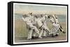 Seaside Concert Party Troupe in Pierrot Costume Singing and Dancing-null-Framed Stretched Canvas