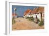 Seaside Cottages with Dovecot (W/C on Paper)-Edward Arthur Walton-Framed Giclee Print