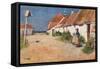 Seaside Cottages with Dovecot (W/C on Paper)-Edward Arthur Walton-Framed Stretched Canvas