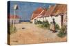 Seaside Cottages with Dovecot (W/C on Paper)-Edward Arthur Walton-Stretched Canvas