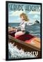 Seaside Heights, New Jersey - Boating Pinup Girl-Lantern Press-Framed Art Print