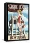 Seaside Heights, New Jersey - Lifeguard Pinup Girl-Lantern Press-Framed Stretched Canvas