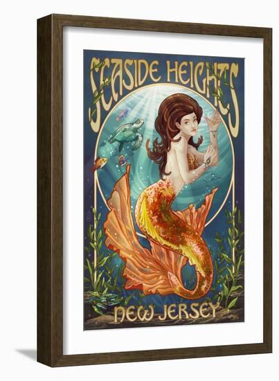 Seaside Heights, New Jersey - Mermaid-Lantern Press-Framed Art Print