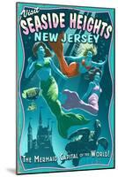 Seaside Heights, New Jersey - Mermaids Vintage Sign-Lantern Press-Mounted Art Print