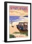 Seaside Heights, New Jersey - Woody on the Beach-Lantern Press-Framed Art Print