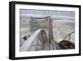 Seaside Heights - Roller Coaster Construction 2-Lantern Press-Framed Art Print