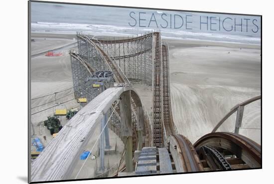 Seaside Heights - Roller Coaster Construction 2-Lantern Press-Mounted Art Print