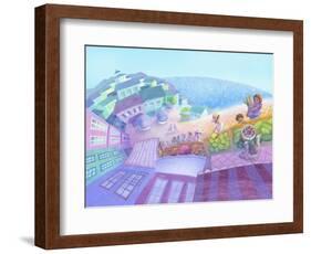 Seaside Market Landscape-April Hartmann-Framed Giclee Print