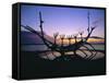 Seaside Monument at Sunset, Reykjavik, Iceland-Christian Kober-Framed Stretched Canvas