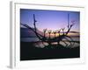 Seaside Monument at Sunset, Reykjavik, Iceland-Christian Kober-Framed Photographic Print