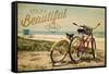 Seaside, New Jersey - Life is a Beautiful Ride - Beach Cruisers-Lantern Press-Framed Stretched Canvas