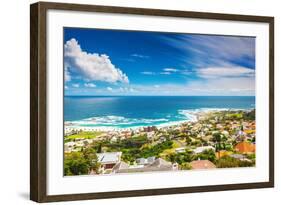 Seaside of Cape Town, Beautiful Coastal City in the Africa, Panoramic Landscape, Modern Buildings,-Anna Omelchenko-Framed Photographic Print