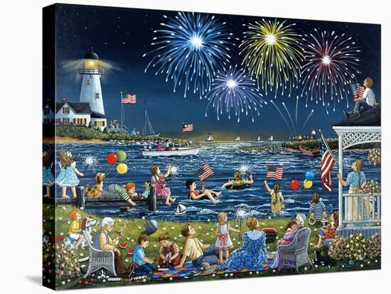 Seaside on the Fourth-Sheila Lee-Stretched Canvas