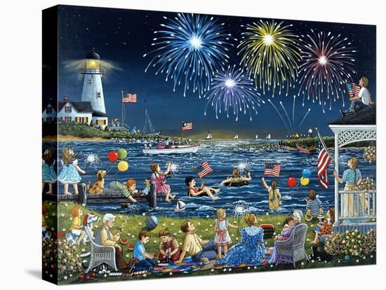 Seaside on the Fourth-Sheila Lee-Stretched Canvas