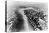 Seaside, Oregon - Aerial View of the City and Beach No. 2-Lantern Press-Stretched Canvas