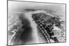 Seaside, Oregon - Aerial View of the City and Beach No. 2-Lantern Press-Mounted Art Print