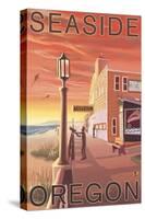 Seaside, Oregon - Aquarium View-Lantern Press-Stretched Canvas