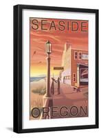 Seaside, Oregon - Aquarium View-Lantern Press-Framed Art Print