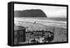 Seaside, Oregon Beach Scene from Air Photograph - Seaside, OR-Lantern Press-Framed Stretched Canvas