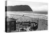 Seaside, Oregon Beach Scene from Air Photograph - Seaside, OR-Lantern Press-Stretched Canvas