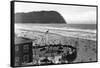 Seaside, Oregon Beach Scene from Air Photograph - Seaside, OR-Lantern Press-Framed Stretched Canvas