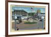 Seaside, Oregon - Broadway from Trail's End Turn-A-Round-Lantern Press-Framed Art Print