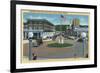 Seaside, Oregon - Broadway from Trail's End Turn-A-Round-Lantern Press-Framed Art Print