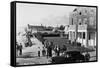 Seaside, Oregon - Exterior View of the Shore Coffee Shop-Lantern Press-Framed Stretched Canvas