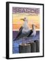 Seaside, Oregon - Sea Gulls-Lantern Press-Framed Art Print