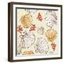 Seaside Pattern 1-Robbin Rawlings-Framed Art Print