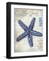 Seaside Postcard Cream a-Fab Funky-Framed Art Print