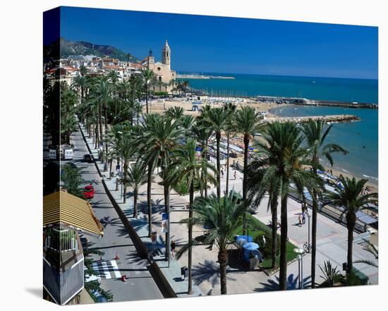 Seaside Promenade Sitges Spain-null-Stretched Canvas