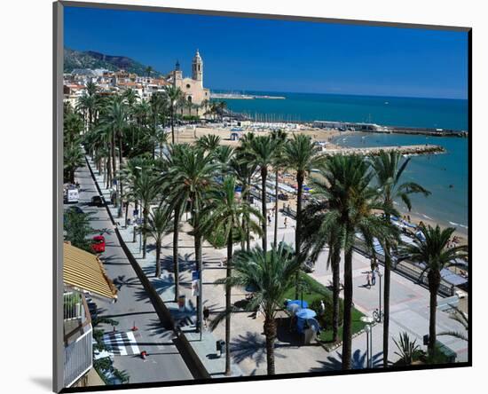Seaside Promenade Sitges Spain-null-Mounted Art Print