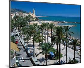 Seaside Promenade Sitges Spain-null-Mounted Art Print