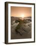 Seaside Rocks on Crackington Haven Beach at Sunset, Cornwall, England, United Kingdom, Europe-Ian Egner-Framed Photographic Print