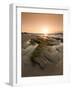 Seaside Rocks on Crackington Haven Beach at Sunset, Cornwall, England, United Kingdom, Europe-Ian Egner-Framed Photographic Print