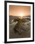 Seaside Rocks on Crackington Haven Beach at Sunset, Cornwall, England, United Kingdom, Europe-Ian Egner-Framed Photographic Print