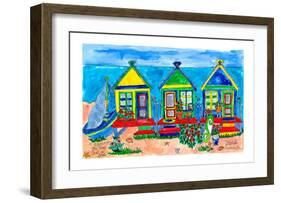 Seaside Row Houses-Deborah Cavenaugh-Framed Art Print