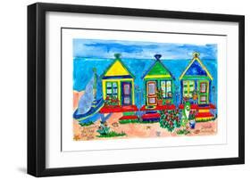 Seaside Row Houses-Deborah Cavenaugh-Framed Art Print