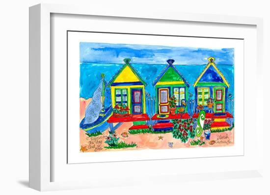 Seaside Row Houses-Deborah Cavenaugh-Framed Art Print