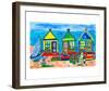 Seaside Row Houses-Deborah Cavenaugh-Framed Art Print