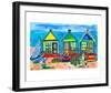 Seaside Row Houses-Deborah Cavenaugh-Framed Art Print