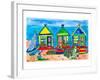 Seaside Row Houses-Deborah Cavenaugh-Framed Art Print