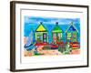 Seaside Row Houses-Deborah Cavenaugh-Framed Art Print